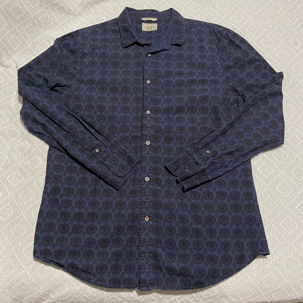Jachs Men’s Dress Shirt, Size XL, Blue & Purple